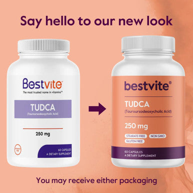 Bestvite TUDCA 250mg (60 Capsules) (Tauroursodeoxycholic Acid) - No Stearates - Gluten - Non GMO