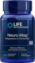 Life Extension Neuro-mag Magnesium L-threonate Dietary Supplements, 90 Capsules, Pack of 2