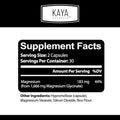 Kaya Naturals Magnesium Glycinate 183mg per Caps Chelated for Maximum Absorption NonGMO NO Gluten Dairy and Soy Supports Muscle and Heart Health 30 Count