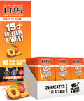 Nutritional Designs Lps Liquid Collagen & Whey Protein Supplement - Non-Gmo Drink, Sugar-- Promotes Healthy Skin & Hair For Men & Women, Peach Mango, Single Serve (25 Packets)