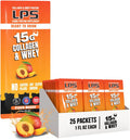 Nutritional Designs Lps Liquid Collagen & Whey Protein Supplement - Non-Gmo Drink, Sugar-- Promotes Healthy Skin & Hair For Men & Women, Peach Mango, Single Serve (25 Packets)