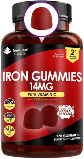 Iron Gummies With Vitamin C For Added Absorption 120 Iron Gummies For Women & Men - Real Fruit Juice (2 Months Supply) Iron Supplements Iron Gummies Tasty Alternative To Iron Tablets 14Mg Per Serving