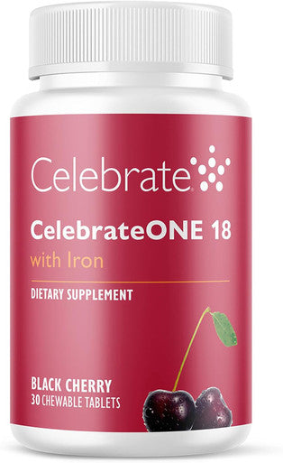 Celebrate Vitamins Celebrateone 18 Chewables, 18Mg Iron - Once Daily Bariatric Multivitamin, Essential Vitamins & Minerals - Gastric Bypass & Sleeve Gastrectomy Supplement - Black Cherry (90 Tablets)