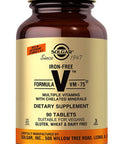 Solgar Iron-Free Formula Vm-75 90 Tablets - Multivitamin With Chelated Minerals - Vitamin A B6 B12 C D E - Biotin Magnesium Calcium Zinc - Vegan Gluten & Dairy Free Kosher - 90 Servings