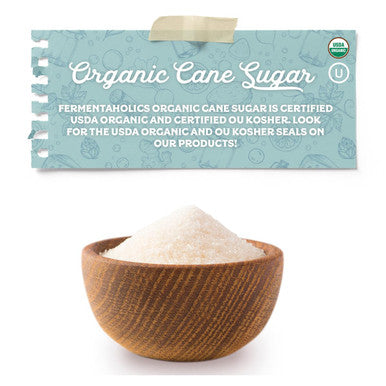 Fermentaholics Organic Cane Sugar | Ou her | Natural Sweetener For Cooking Fermentation Beverages & More | Non Gmo & Gluten | No Additives