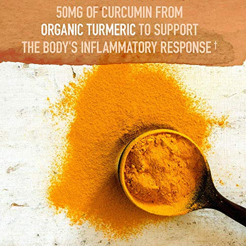 Garden Of Life Organics Turmeric Booster Inflammatory Response Powder - 30 Servings 50Mg Curcumin (95 Curcuminoids) & Probiotics Organic Non-Gmo Vegan & Gluten Free Herbal Supplements