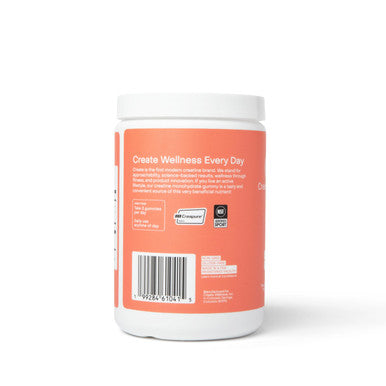 Create Creatine Monohydrate Gummies for Men & Women | 1.5g Creatine per Gummy for Muscle Strength Endurance Recovery & Focus | Vegan Non-GMO Gluten-Free | Premium Sour Peach Flavor | 90 Count