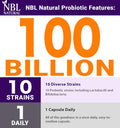 Nbl Natural NBL Natural Probiotic-10 100 Billion with 10 Probiotic Strains 60 Veg Capsules