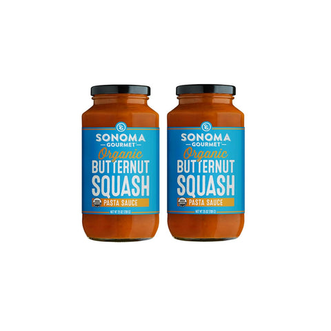 Sonoma Gourmet Organic Butternut Squash Pasta Sauce | USDA Organic, Vegan, Non-GMO, No Sugar Added | 25 Ounce Jars (Pack of 4)
