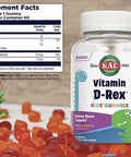 KAL Vitamin D-Rex Kids Gummies | Healthy Immune, Heart, Bone & Oral Support | Vegetarian, Gluten | 60 Ct