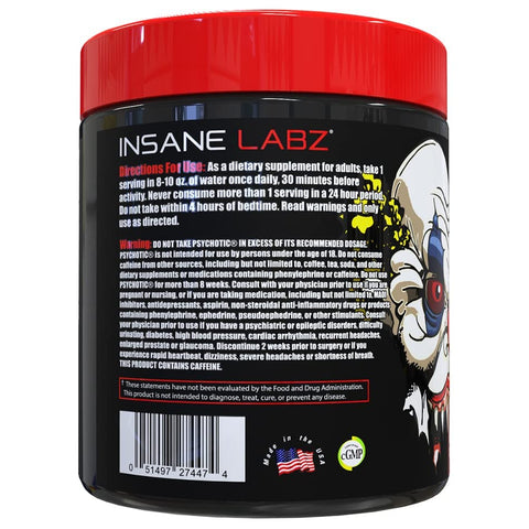 Insane Labz Psychotic High Stimulant Pre Workout Powder Extreme Lasting Energy Focus And Endurance With Beta Alanine Creatine Monohydrate Dmae 60 Srvgs Grape