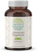 HerbEra Jamaican Dogwood 60 Capsules, 500 mg, Wildcrafted Jamaican Dogwood (Piscidia Piscipula) Dried Bark (60 Capsules)
