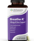 Life Seasons Breathe-X - Allergy & Sinus Relief Supplement - Supports Sinuses & Nasal Discomfort - Non-Drowsy & Fast-Acting - Quercetin Bromelain Citrus Bioflavonoids Nettle Leaf & Vitamin C - 90 Capsules