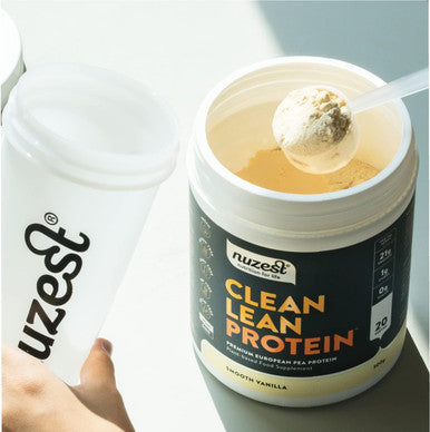 Nuzest Pea Protein Powder Clean Lean Protein Premium Vegan Plant Based Dairy Gluten GMO Naturally Sweetened Protein Shake Smooth Vanilla 20 Servings 1.1 lb