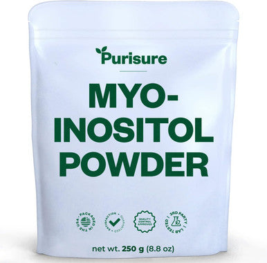 Purisure Myo-Inositol Powder 250G Fertility Hormonal Balance And Ovarian Support Pure Inositol Powder Myo Inositol Supplement To Support Energy And Brain Wellness Vegan Non-Gmo 500 Servings