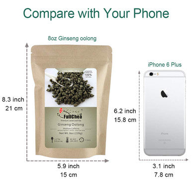 Fullchea - Ginseng Oolong Tea - Oolong Tea Loose Leaf - Imperial Ginseng Tea - Natural Ren Shen with Unique Aroma and Taste 8oz / 226g