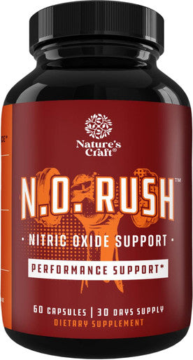 Natures Craft Nitric Oxide Support Pills Natural Workout Supplement and Exercise Enhancer Boost Energy Strength Recovery Muscle Builder Pure L Arginine and L Citrulline Amino Acid Capsules by natures craft