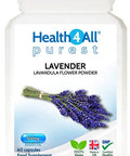 Lavender 500mg 60 Capsules (V) .(not Tablets or Oil) Purest- no additives. Vegan Capsules for Anxiety, Relaxation and Sleep. Made in The UK by Health4All