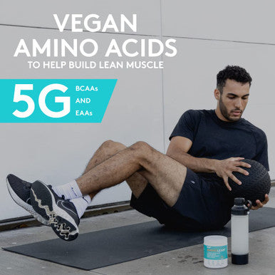 RSP Vegan AminoLean - All-in-One Natural Pre Workout, Amino Energy, Weight Management - Vegan BCAAs, Preworkout for Men & Women, Acai, 25 Serv