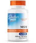 Doctor's Best MSM Supplement 1500mg, 120 Tablets for Men & Women