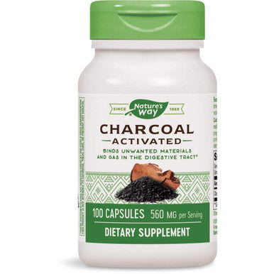 Natures Way Activated Charcoal Intestinal Cleanser Capsule, 260 Mg - 100 Per Pack - 3 Packs Per Case.3