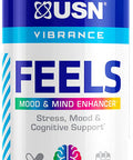 USN Feels Mood & Mind Supplement, Nootropic Brain Supplement - Focus, Concentration & Memory Support - Stress, Mood & Cognitive Supplement - 60 Capsules