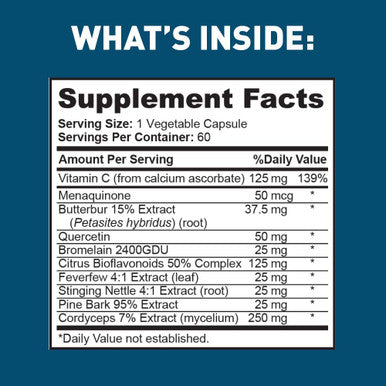 Dr. Tobias Lung Health Lung Support Supplement Lung Cleanse Detox Formula Includes Vitamin C to Support Bronchial and Respiratory System 60 Capsules 1 Daily