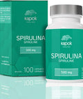 NEW Kapok Naturals Spirulina Capsules-Peruvian Non-Gmo, 100 Count
