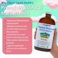Liquidhealth Prenatal/Postnatal Multiple Liquid Women's Multivitamin with Real Folate - Pre & Postnatal Vitamins for Before During After Pregnancy - Vegan Sugar- Non GMO Great Taste (32 oz)