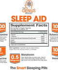 Genius Sleep AID Smart Sleeping Pills Adrenal Fatigue Supplement Relaxation Enhancer and Mood Support w/Inositol LTheanine Glycine 40 Capsules