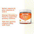 Bulletproof Vitamins A+D+K, 60 Sugar-Free Gummies, Strawberry Orange Flavor |Turmeric Sugar-Free Gummies, 60 Count, Peach Ginger