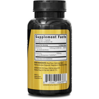 JYM Supplement Science D3 + K2 with 5000iu D3 & 100mcg of Vitamin K2 as MK-7 Bone Cardiovascular + Immune Health for Men & Women Softgel