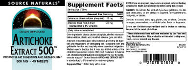 Source s Artichoke Extract 500 Tablet, 45 Count