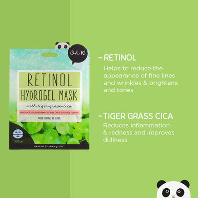 Oh K Retinol Hydrogel Facial Sheet Mask, Anti Ageing and Firming, Contains Retinol and Vitamin A, Vegan and Cruelty Free, 42g