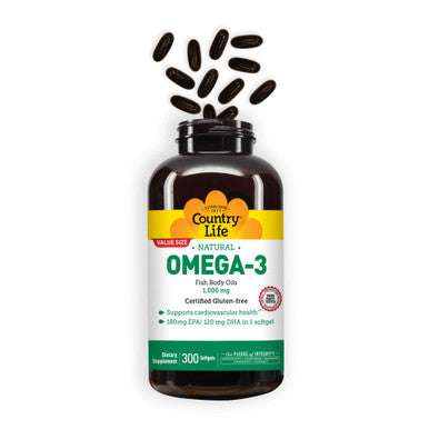 Country Life Omega-3 Fish Body Oils 1000 Mg 300-Count
