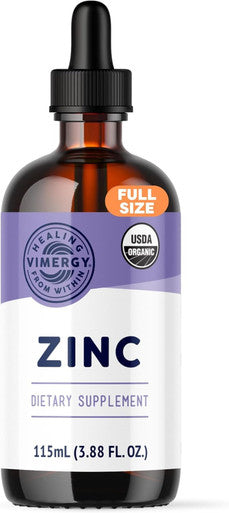 Vimergy Organic Liquid Zinc, 57 Servings Alcohol Zinc Sulfate Supports Immune Health & Metabolism Antioxidant Gluten-Free, Non-Gmo, Kosher, Vegan & Paleo Friendly (115 Ml)