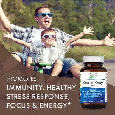 Pure Essence One N Only Multivitamin for Men - Whole Food One a Day Supplement with Superfoods, Minerals, Enzymes, Vitamin D, D3, B12, Biotin with Whole Foods - 90 Tablets