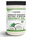 Earth Circle Organics Premium Ultra-Pure Unrefined Cold Pressed Extra Virgin Coconut Oil - Gluten-Free, Keto & Paleo Friendly - Raw Coconut Oil for Skin & Hair Care, Cooking, Baking & More - 1 Gallon