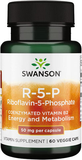 Swanson R 5 P Riboflavin 5 Phosphate Vitamin B2 Supplement Promoting Energy Metabolism and Vision Health Natural Wellness Formula 60 Capsules