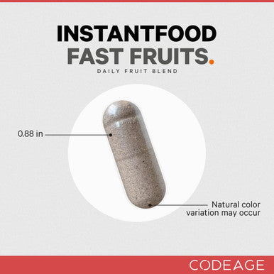 Instantfood Fast s, Over 15 s Equivalent All-In-One, Vegan Daily Vitamins, Food Nutrients Berries, Antioxidant Polyphenols & Bioflavonoid Multivitamin Capsules, Codeage, Non-GMO, 90 ct