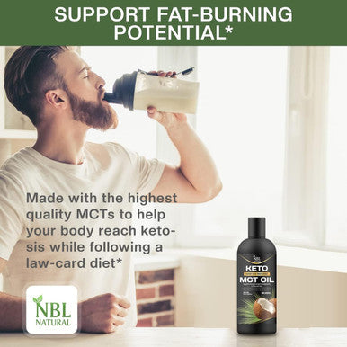 Nbl Natural NBL NATURAL Organic MCT Oil from Coconut (300ml) - Keto Fuel for Brain & Body - Unflavored Vegetarian Gluten & Dairy - Premium Coconut Oil for Mental Energy Support Dietary Supplement