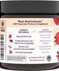 Llama Naturals Multivitamin for Women Vegan Organic Gummies with Vitamin D C and K Women's Real Fruit Gummy Vitamins Chewable Multivitamin Supplement No Added Sugar Cane Cherry 120 Ct