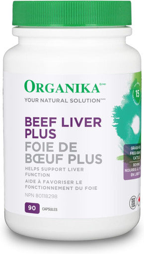Organika Beef Liver Plus Choline- Sourced From Grass-Fed + Finished Cattle, Pasture Raised, High In Vitamins And Minerals, Supports Liver Function, Energy Levels, And Immunity- 90Caps