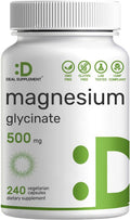 Deal Supplement Magnesium Glycinate 500mg Veggie Capsules & Vitamin D3 5000iu + K2 100mcg Softgels Bundle - Easily Absorbed Chelated Mineral - D & K Essential Sunshine Vitamins