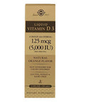 Solgar Liquid Vitamin D3 125 Mcg (5 000 Iu) - 2 Fl Oz - Delicious Natural Orange Flavor - Helps Maintain Healthy Bones & Teeth - Immune System Support - Gluten Free Dairy Free Kosher - 59 Servings