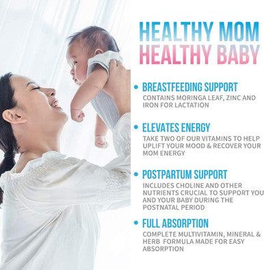 GoBiotix Postnatal Vitamin Postpartum Vitamins for Energy Mood Breastfeeding Support Lactation Supplement with Organic Herbs Minerals Nutrients for New MomsBaby NonGMO Vegan 60 Capsules