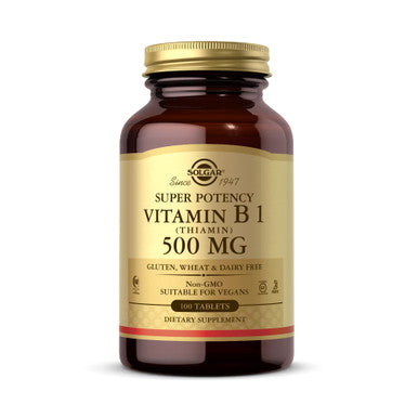 Solgar Methylcobalamin Vitamin B12 5000 Mcg Nuggets - Supports Energy Active B12 Form Non-Gmo & Vitamin B1 (Thiamin) 500 Mg 100 Tablets - Energy Metabolism Healthy Nervous System