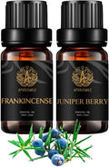 Aromatherapy Juniper Berry Essential Oil Set for Diffuser, 100% Pure Frankincense Essential Oil Kit for Humidifier, 2x10ml Therapeutic Grade Essential Oils Kit-Frankincense, Juniper Berry Oil for Home