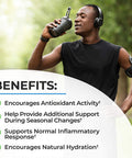 Immune Support Drink with Vitamin C 1000mg D3 B12 Zinc Elderberry Turmeric Eusacea Electrolytes Powder Natural Hydration Immunity Defense Joint Support Berry Flavor Vitamin Supplement 30 Days