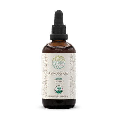 Ashwagandha A120 Usda Organic Tincture | Alcohol Extract, High-Potency Herbal Drops | Certified Organic Ashwagandha (Withania Som